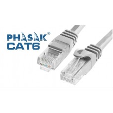 Cabo de Rede Phasak Cat6 UTP 15m Cinzento - Conexão RJ45