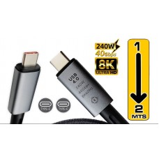 Cabo USB OEM SB3841 - USB 4 Type-C, 240W, 8K, 1 metro, Carregamento Rápido