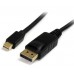 Cabo StarTech.com MDP2DPMM2M: Mini DisplayPort para DisplayPort 4K, 2m, Preto