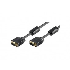 Cabo VGA Ewent EC1105: 5m, D-Sub, Preto, Macho-Macho, Ferrite