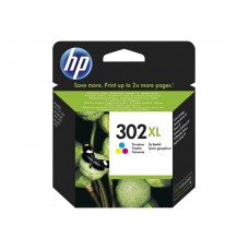 Tinteiro HP 302XL Tricolor Alto Rendimento p/ Deskjet, Envy e Officejet