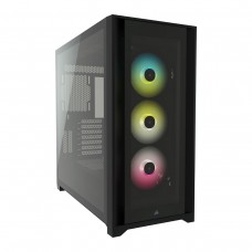 Caixa E-ATX Corsair iCUE 5000X RGB Smart, Vidro Temperado, USB-C, 3 Ventoinhas