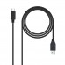Cabo NanoCable USB-C para USB-A 2m - 10 Gbps, 3A - Preto