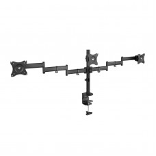 Suporte TooQ DB1327TN-B para 3 Monitores: Mesa, até 27