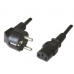 Cabo EWENT EC1902: Alimentação PC, 5m, Preto, CEE7/7, C13