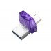 Pen USB Kingston DataTraveler MicroDuo 3C 128GB, USB-A/USB-C, 200MB/s, Roxo
