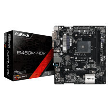 Motherboard AsRock B450M-HDV R4.0 AM4, DDR4, HDMI, DVI-D, Gigabit LAN