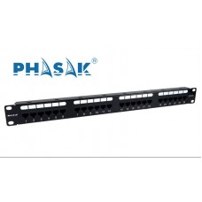Phasak PU2420 Painel de Transferência RJ45 Cat.6 - 24 Portas 1U