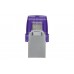 Pen USB Kingston DataTraveler MicroDuo 3C 128GB, USB-A/USB-C, 200MB/s, Roxo