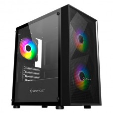Caixa Micro ATX Unyka MIR B200, Gaming, ARGB, USB 3.0, Preto