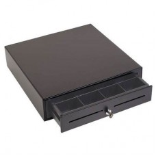Gaveta Elétrica POS OEM 400LC: Preta, 41x41cm, RJ11, 8 Compartimentos Moedas, 4 Notas