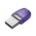Pen USB Kingston DataTraveler MicroDuo 3C 128GB, USB-A/USB-C, 200MB/s, Roxo