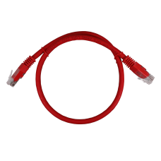 Cabo de Rede Phasak Cat.6 UTP 1m - Cobre, RJ45, Gigabit, Vermelho