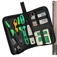 Estojo de Ferramentas de Rede OEM GTK1005: 9 Peças, RJ45/RJ12/RJ11, Testador de Cabos