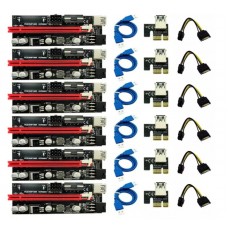 Pack 6x Adaptador Riser Card OEM PCIe x1 -> PCIe x16 USB 3.0/SATA - 60cm, 6 pinos Pack 6x Adaptador Riser Card OEM PCIe x1 -> PCIe x16 USB 3.0/SATA - 60cm, 6 pinos