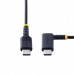 StarTech.com 6in (15cm) USB C Charging Cable Right Angle, 60W PD 3A, Heavy Duty Fast Charge USB-C Cable, USB 2.0 Type-C, Durable and Rugged Aramid Fiber, S20/iPad/Pixel - High Quality USB Charging Cord (R2CCR-15C-USB-CABLE) - Cabo USB - 24 pin USB-C