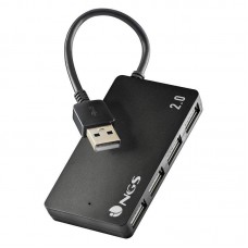 Hub USB 2.0 NGS IHUB4TINY - 4 Portas, 480Mbps, Preto