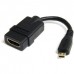 StarTech.com 5in High Speed HDMI Adapter Cable - HDMI to HDMI Micro - F/M - 5 inch Micro HDMI Adapter - HDMI Female to Micro HDMI Male (HDADFM5IN) - Adaptador HDMI - HDMI fêmea para 19 pin micro HDMI Type D macho - 1.2 cm - blindado - preto - para P/