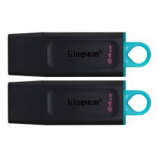 Kingston 64GB USB3.2 Gen 1 DataTraveler Exodia (Black + Teal) - 2 Pieces Kingston 64GB USB3.2 Gen 1 DataTraveler Exodia (Black + Teal) - 2 Pieces