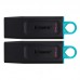 Kingston 64GB USB3.2 Gen 1 DataTraveler Exodia (Black + Teal) - 2 Pieces Kingston 64GB USB3.2 Gen 1 DataTraveler Exodia (Black + Teal) - 2 Pieces