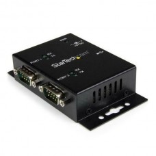 StarTech.com USB to Serial Adapter - 2 Port - Wall Mount - Din Rail Clips - Industrial - COM Port Retention - FTDI - DB9 (ICUSB2322I) - Adaptador serial - USB 2.0 - RS-232 x 2 - preto