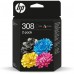 HP 308 - Pack de 2 - preto, amarelo, azul cyan, magenta - original - caixa - tinteiro - para P/N: 714L9B#686