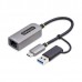 Usb 3.0 Type-C To 2.5 Gigabit Cabl Ethernet Adapter W/Usb-A Convert