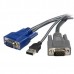 StarTech.com 6 ft Ultra-Thin USB VGA 2-in-1 KVM Cable (SVUSBVGA6) - Cabo de teclado / vídeo / rato (KVM) - USB, HD-15 (VGA) (M) para HD-15 (VGA) (M) - 1.8 m - preto - para P/N: SV1631DUSBU, SV1631DUSBUK, SV431DUSBU, SV831DUSBAU, SV831DUSBU, SV831DUSB