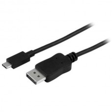 StarTech.com 6ft/1.8m USB C to DisplayPort 1.2 Cable 4K 60Hz, USB-C to DisplayPort Adapter Cable HBR2, USB Type-C DP Alt Mode to DP Monitor Video Cable, Works with Thunderbolt 3, Black - USB-C Male to DP Male - Cabo DisplayPort - 24 pin USB-C (M) par