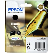 Tinteiro EPSON 16 Preto + Alarme RF- WF-2010/251xx/26xx/27xx