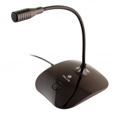 NGS Microfone de mesa com haste em metal direcionável, JACK 3,5mm, botão mute   -