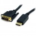 StarTech.com DisplayPort to DVI Cable - 6ft / 2m - 1920 x 1200 - M/M ? DP to DVI Adapter Cable ? Passive DisplayPort Monitor Cable (DP2DVI2MM6) - Cabo adaptador - DVI-D (M) para DisplayPort (M) - 1.8 m - preto