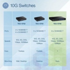 Switch Ethernet Trendnet TEG-S708 8 Portas 10G