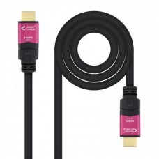 Cabo HDMI Nanocable 15m, 4K@60Hz, 18Gbps, com Repetidor, Preto/Rosa Cabo HDMI Nanocable 15m, 4K@60Hz, 18Gbps, com Repetidor, Preto/Rosa