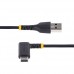 StarTech.com 6ft (2m) USB A to C Charging Cable Right Angle, Heavy Duty Fast Charge USB-C Cable, USB 2.0 A to Type-C, Durable and Rugged Aramid Fiber, 3A, S20/iPad/Pixel - High Quality USB Charging Cord (R2ACR-2M-USB-CABLE) - Cabo USB - USB (M) reto
