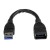 StarTech.com 6in Short USB 3.0 Extension Adapter Cable (USB-A Male to USB-A Female) - USB 3.1 Gen 1 (5Gbps) Port Saver Cable - Black (USB3EXT6INBK) - Cabo de extensão USB - USB Tipo A (F) para USB Tipo A (M) - USB 3.0 - 15.2 cm - moldado - preto - pa sem_imagem