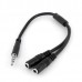 Headset adapter with headphone/mic plugs Headset adapter with headphone/mic plugs