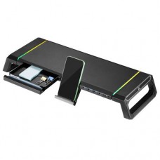 Ewent Suporte Monitor  Rgb+ Gaveta+ Hub 4 Port Usb 3.0+ Suporte Tlm