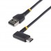 StarTech.com 6ft (2m) USB A to C Charging Cable Right Angle, Heavy Duty Fast Charge USB-C Cable, USB 2.0 A to Type-C, Durable and Rugged Aramid Fiber, 3A, S20/iPad/Pixel - High Quality USB Charging Cord (R2ACR-2M-USB-CABLE) - Cabo USB - USB (M) reto