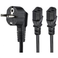 Cabo PC Externo Startech - Cabo de alimentação em Y, 2m, Schuko CEE 7/7 para 2x IEC 60320 C13