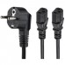 Cabo PC Externo Startech - Cabo de alimentação em Y, 2m, Schuko CEE 7/7 para 2x IEC 60320 C13