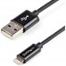 StarTech.com 1m (3ft) Black Apple 8-pin Lightning Connector to USB Cable for iPhone / iPod / iPad - Charge and Sync Cable - 1 meter (USBLT1MB) - Cabo Lightning - Lightning macho para USB macho - 1 m - proteção dupla - preto - para P/N: ST7C51224, ST7