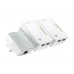 Tp Link Plc Tl-Wpa4220t Kit Wifi 300mbps 2 Puertos Rj45  Kit 3 Unid.  Av500