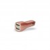 Carregador Ksix Metalizado 2x USB 2.1A + Cabo Micro-USB, Dourado Rosa