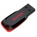 Unidade Flash USB Sandisk Cruzer Blade 64GB, USB 2.0, Preto/Vermelho
