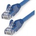 StarTech.com 5m LSZH CAT6 Ethernet Cable, 10 Gigabit Snagless RJ45 100W PoE Network Patch Cord with Strain Relief, CAT 6 10GbE UTP, Blue, Individually Tested/ETL, Low Smoke Zero Halogen - Category 6 - 24AWG (N6LPATCH5MBL) - Cabo patch - RJ-45 (M) par