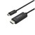 StarTech.com 6ft (2m) USB C to HDMI Cable, 4K 60Hz USB Type C to HDMI 2.0 Video Adapter Cable, Thunderbolt 3 Compatible, Laptop to HDMI Monitor/Display, DP 1.2 Alt Mode HBR2 Cable, Black - 4K USB-C Video Cable (CDP2HD2MBNL) - Cabo adaptador - 24 pin sem_imagem