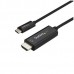 StarTech.com 6ft (2m) USB C to HDMI Cable, 4K 60Hz USB Type C to HDMI 2.0 Video Adapter Cable, Thunderbolt 3 Compatible, Laptop to HDMI Monitor/Display, DP 1.2 Alt Mode HBR2 Cable, Black - 4K USB-C Video Cable (CDP2HD2MBNL) - Cabo adaptador - 24 pin