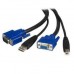 StarTech.com 2-in-1 USB KVM Cable - Keyboard / video / mouse / USB cable - HD-15 (VGA), USB Type B (M) to USB, HD-15 (VGA) - 6 ft - SVUSB2N1_6 - Cabo de teclado / vídeo / rato / USB - HD-15 (VGA), USB Tipo B (M) para USB, HD-15 (VGA) - 1.8 m - para P