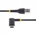 StarTech.com 6ft (2m) USB A to C Charging Cable Right Angle, Heavy Duty Fast Charge USB-C Cable, USB 2.0 A to Type-C, Durable and Rugged Aramid Fiber, 3A, S20/iPad/Pixel - High Quality USB Charging Cord (R2ACR-2M-USB-CABLE) - Cabo USB - USB (M) reto